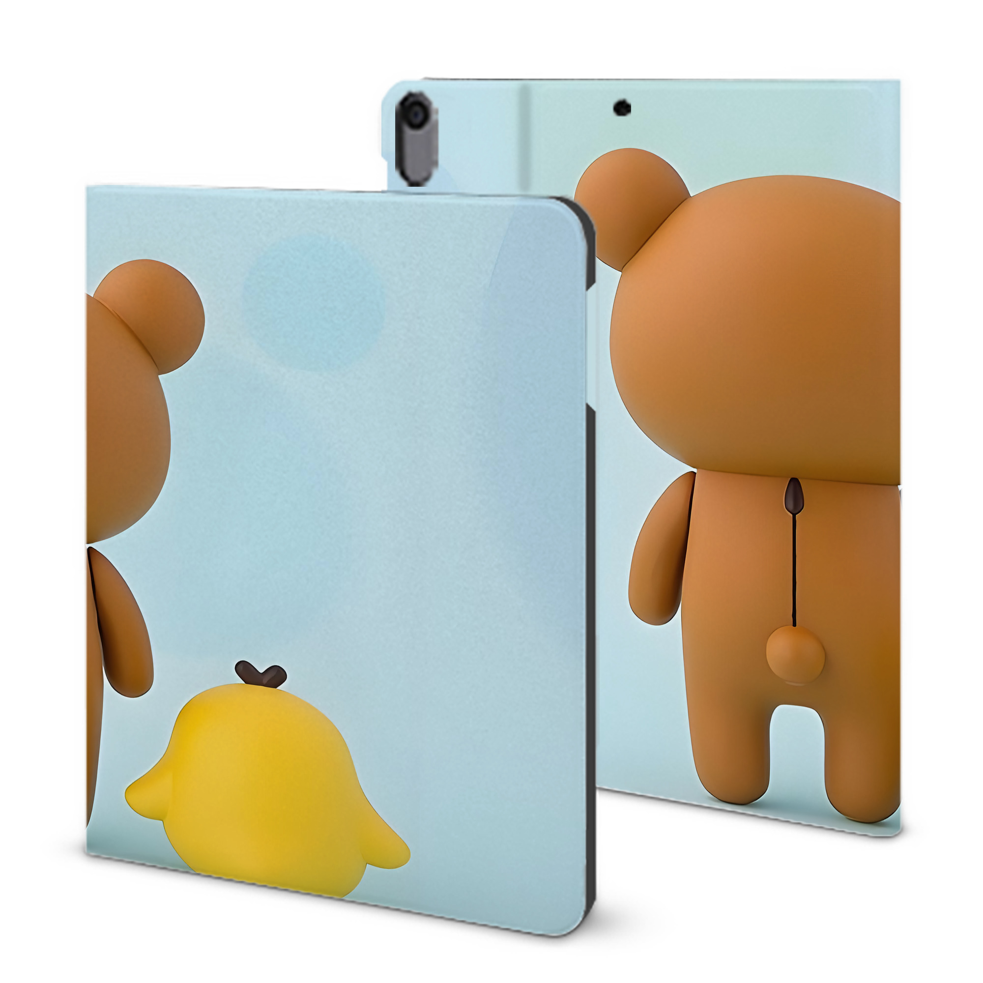 （画像用） リラックマ リラックマ キイロイトリ Rilakkuma Korilakkuma Kiiroitori IPad ケース ブック型 PUレザー TPU 耐衝撃 軽量 薄型 ペン収納なし 全面保護 IPad 各モデル対応